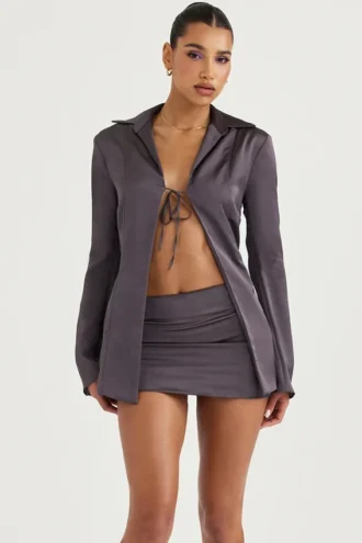 Ailsa Shadow Tie Front Top