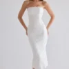 Livie White Cotton Broderie Strapless Corset Top