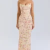Cassidy Honeyflower Print Fluted Hem Maxi Skirt