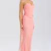 Cassidy Peach Fluted Hem Maxi Skirt