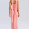 Cassidy Peach Fluted Hem Maxi Skirt