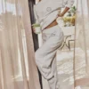 Coast Light Grey Marl Fleece Back Jogging Trousers