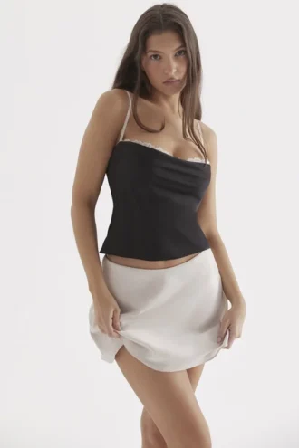 Eli Black & Off White Underwired Top