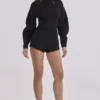 Elisetta Black Crepe Contour Playsuit Elisetta Black Crepe Contour Playsuit