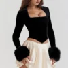 Emira Ivory Pleated Mini Skirt