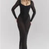 Everly Black Mesh Maxi Dress with Bodysuit Everly Black Mesh Maxi Dress with Bodysuit