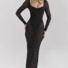 Everly Black Mesh Maxi Dress with Bodysuit Everly Black Mesh Maxi Dress with Bodysuit