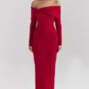 Faith Holly Red Cashmere Blend Midi Skirt
