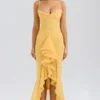 Gabbi Apricot Ruffled Front Gown Gabbi Apricot Ruffled Front Gown