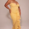 Gabbi Apricot Ruffled Front Gown Gabbi Apricot Ruffled Front Gown
