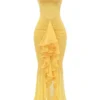 Gabbi Apricot Ruffled Front Gown Gabbi Apricot Ruffled Front Gown