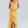 Gabbi Apricot Ruffled Front Gown Gabbi Apricot Ruffled Front Gown