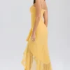 Gabbi Apricot Ruffled Front Gown Gabbi Apricot Ruffled Front Gown