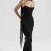 Hallie Black Strapless Corset with Neck Scarf