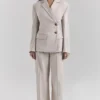 Hayden Beige High Waist Tailored Trousers