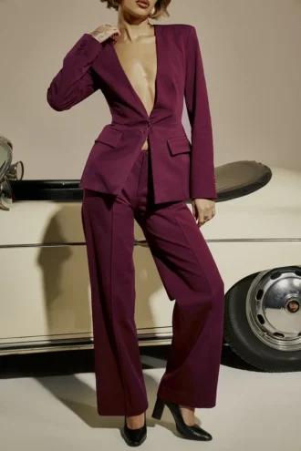 Rivi Wine Straight Leg Trousers