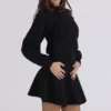 Rosina Black Wool & Cashmere Mini Skirt