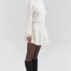 Rosina Cream Wool Cashmere Flounce Mini Skirt