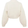 Salilah Cream Chenille Blend Bomber Jacket Salilah Cream Chenille Blend Bomber Jacket