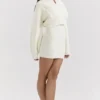 Salilah Cream Chenille Blend Bomber Jacket Salilah Cream Chenille Blend Bomber Jacket