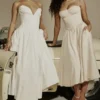 Lady White Strapless Midi Dress