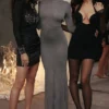 Sancha Steel Metallic Maxi Dress