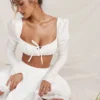 Nahla White Bow Mini Skirt