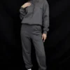 Sky Dark Grey Fleece Back Jogging Trousers