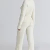 Lara Ivory Merino Wool Ribbed Knit Trousers