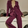 Rivi Wine Straight Leg Trousers