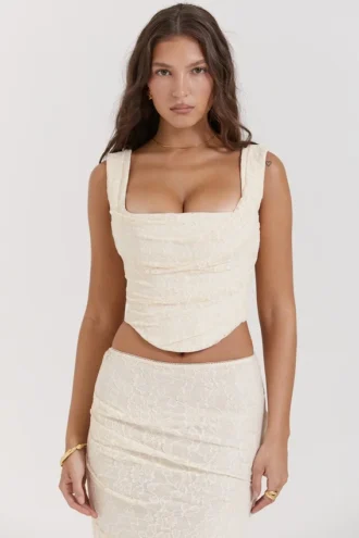 Una Vintage Cream Lace Corset