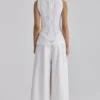 Jae White Cotton Wide Leg Trousers