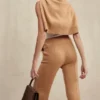 Yalina Camel Cashmere Blend Trousers